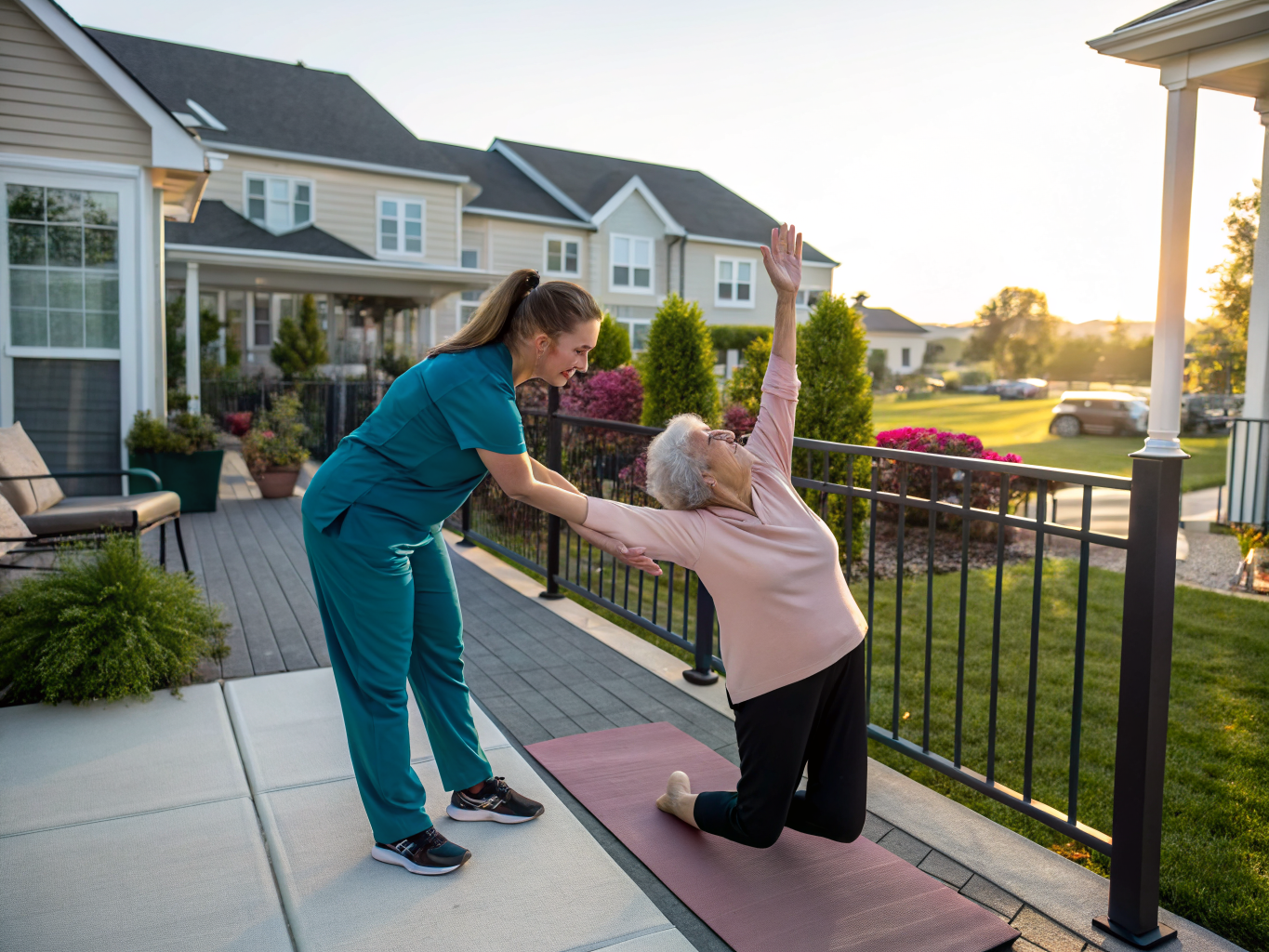 Home health aide providing care at Renaissance at Manalapan in Manalapan Monmouth County NJ