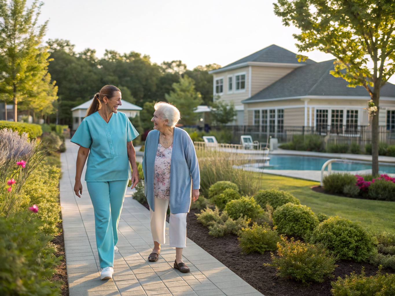 Home health aide providing care at Riviera at Freehold in Freehold Township Monmouth County NJ