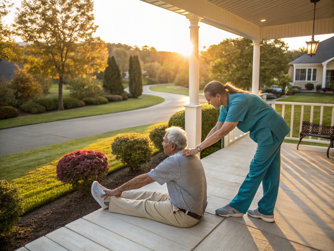 Home health aide providing care at Surrey Downs in Howell Township Monmouth County NJ