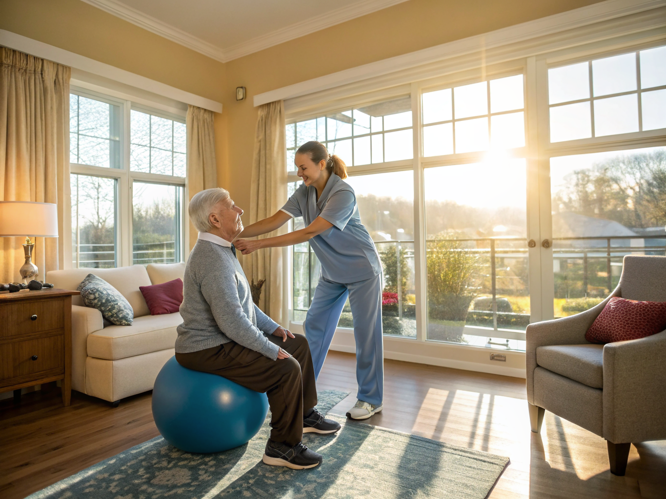 Home health aide providing care at Wardell at Tinton Falls Independent Living in Tinton Falls Monmouth County NJ