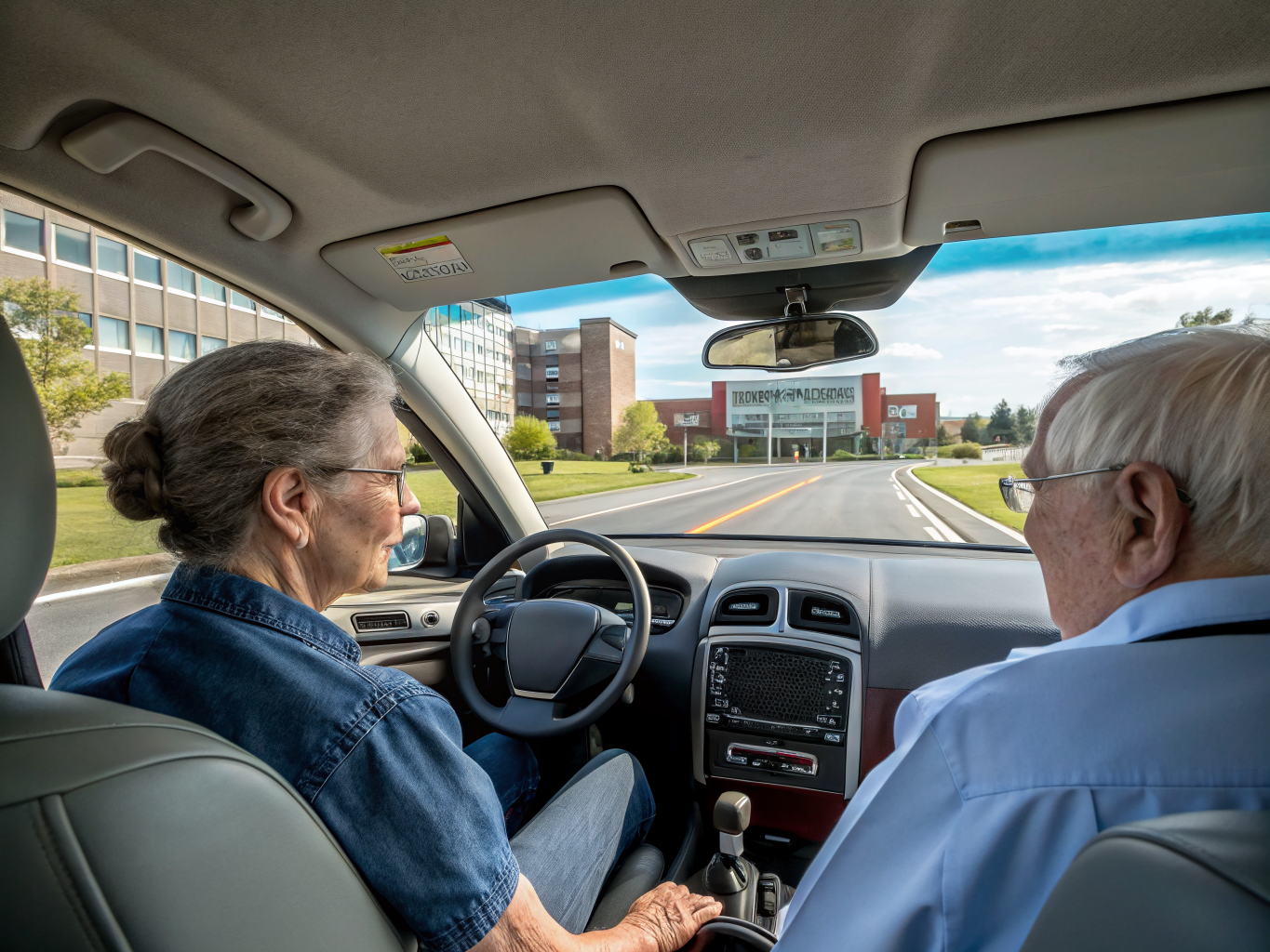 Post-hospital follow-up transportation near Morristown NJ — caregiver driving senior to appointment