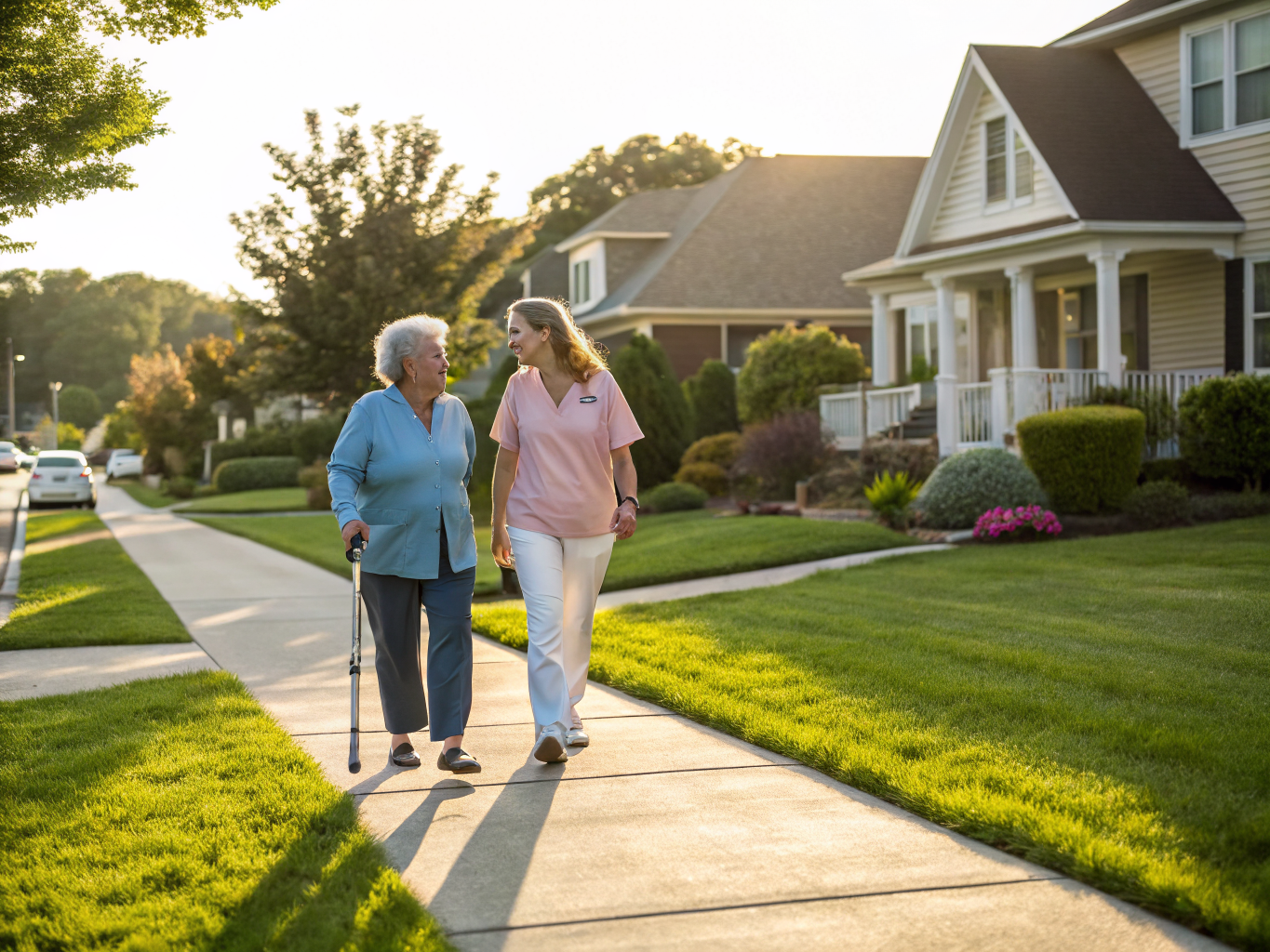 Home health aide providing care to a senior in Beachwood, Ocean County NJ