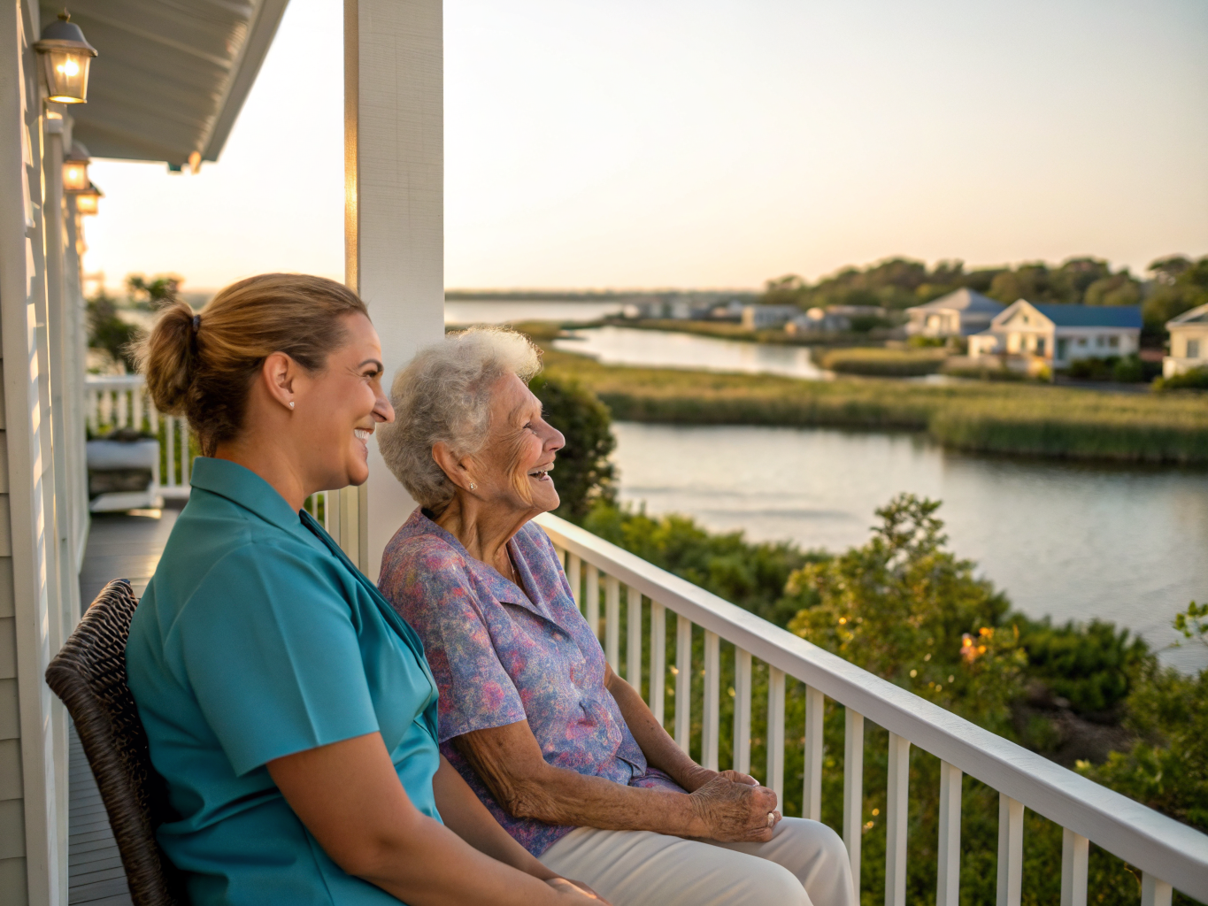 Home health aide with senior in Ocean County NJ shore community