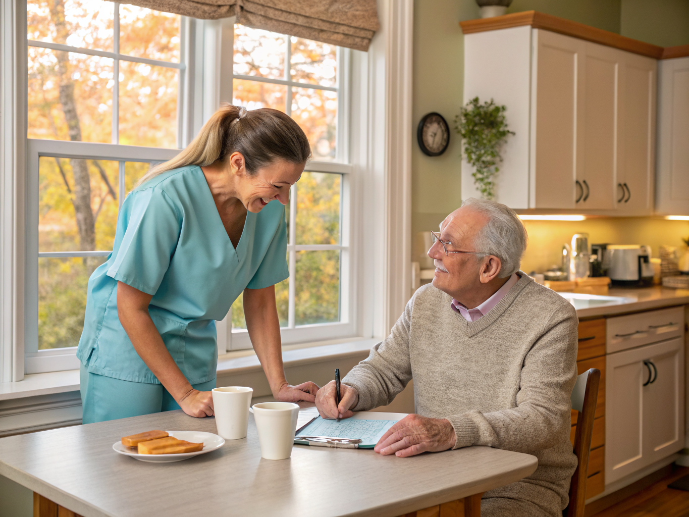 Home health aide providing care at Crestwood Village 1 in Whiting Ocean County NJ