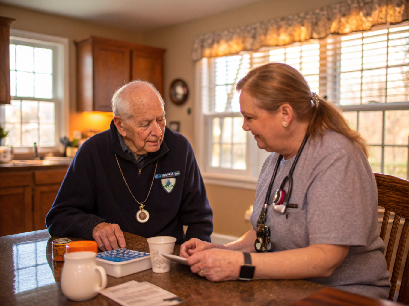 Home health aide providing care at Crestwood Village 7 in Whiting Ocean County NJ