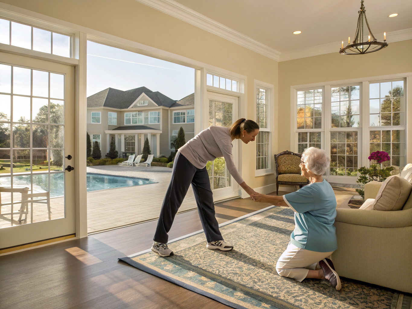 Home health aide providing care at Four Seasons at Mirage in Barnegat Ocean County NJ