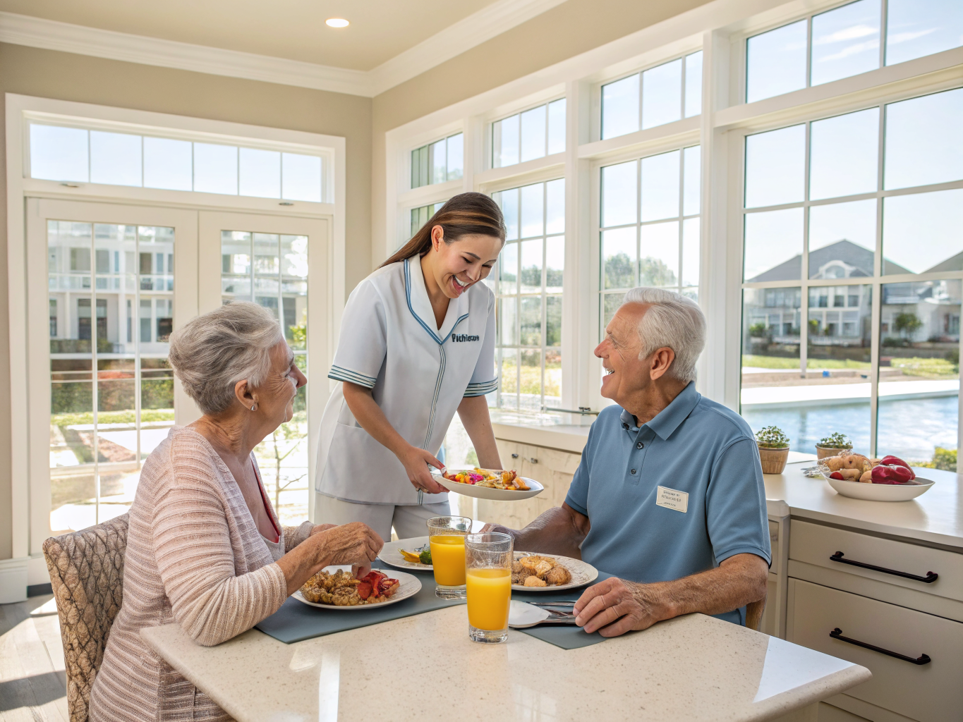 Home health aide providing care at Greenbriar Woodlands in Toms River Ocean County NJ