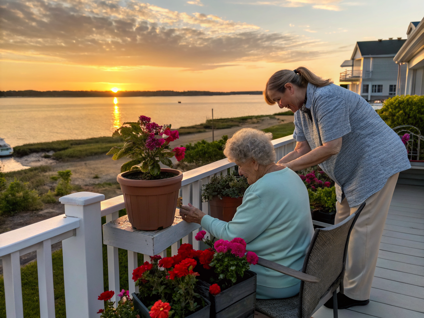 Home health aide providing care in Harvey Cedars on Long Beach Island Ocean County NJ