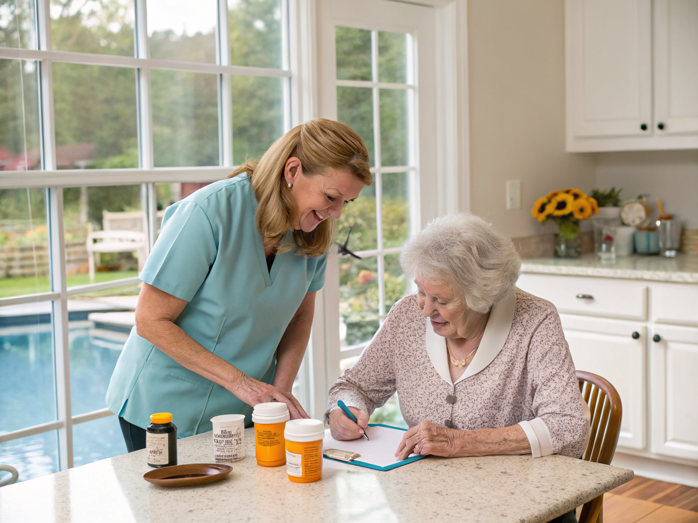 Home health aide providing care at Heritage Bay in Barnegat Ocean County NJ
