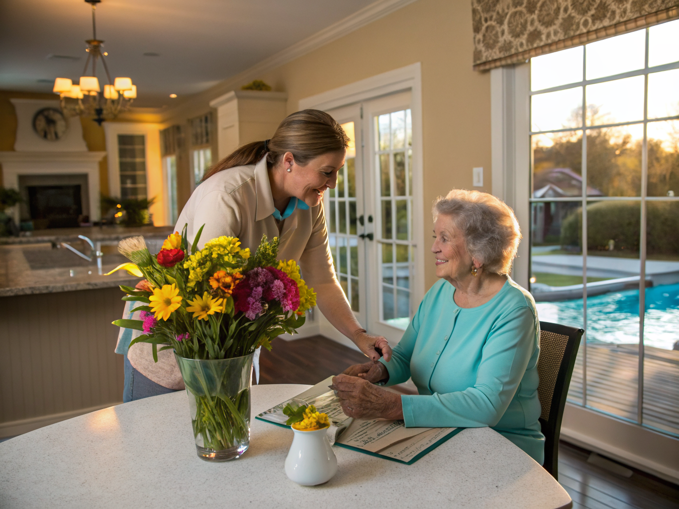 Home health aide providing care at Holiday City at Berkeley in Toms River Ocean County NJ