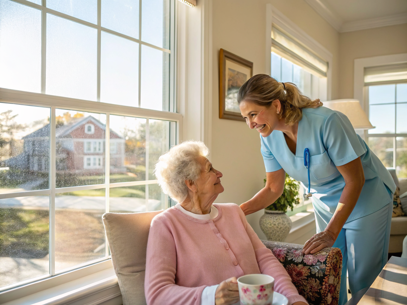 Home health aide providing care at Silver Ridge Park North in Toms River Ocean County NJ