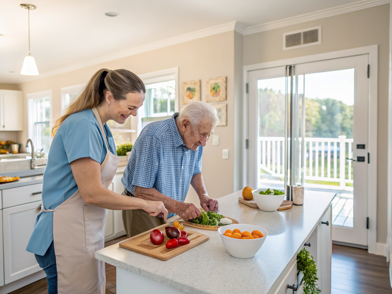 Home health aide providing care at Silverwoods Independent Living in Toms River Ocean County NJ