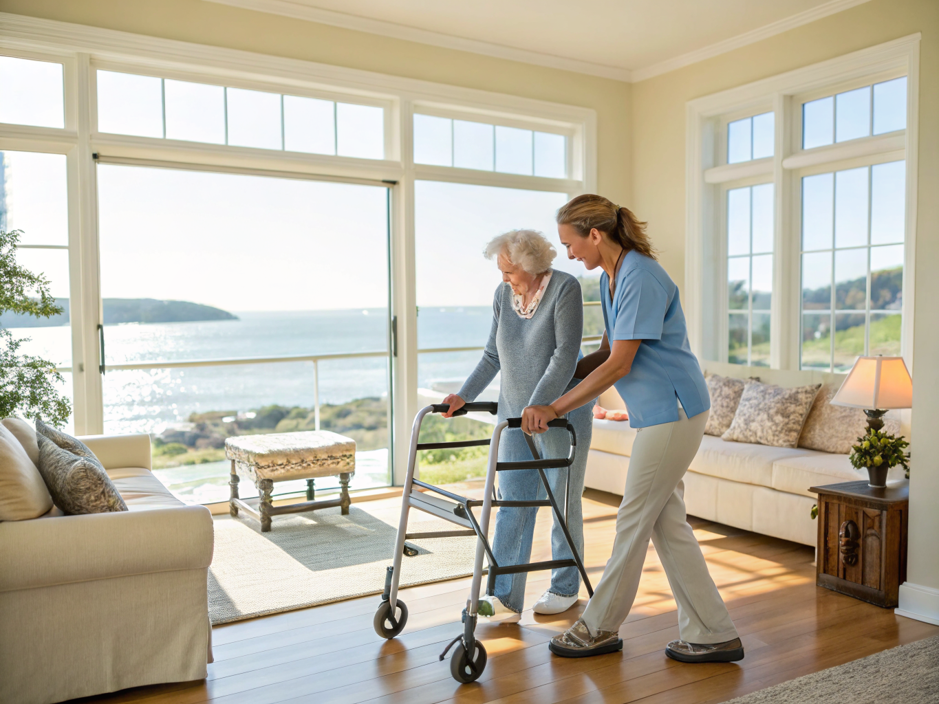 Home health aide providing care at Sonata Bay in Bayville Ocean County NJ