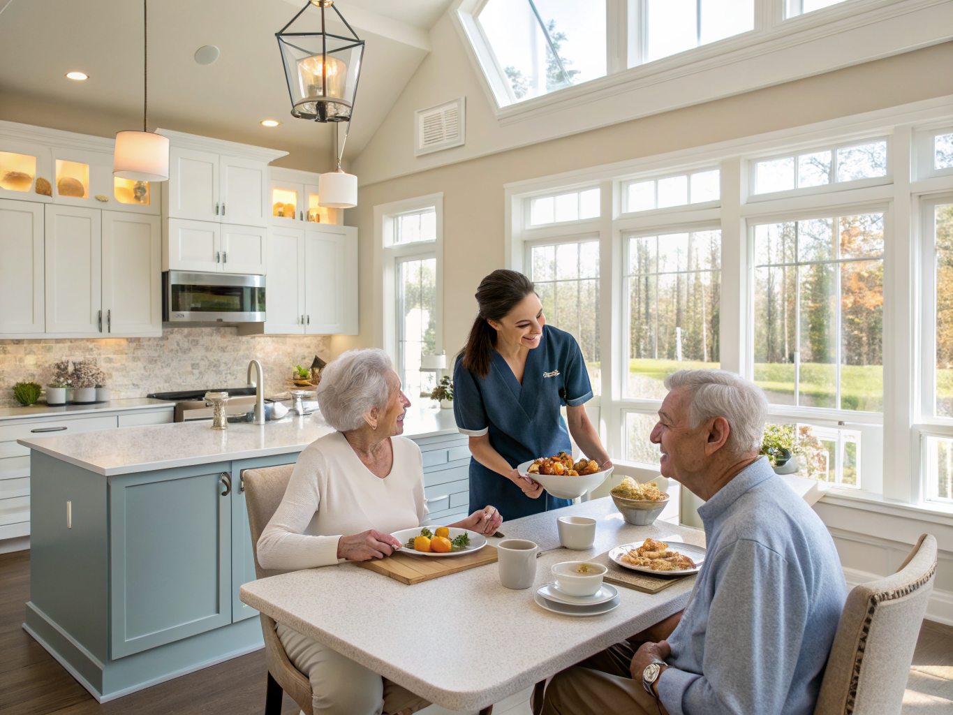 Home health aide providing care at Venue at Woodlands in Manchester Township Ocean County NJ