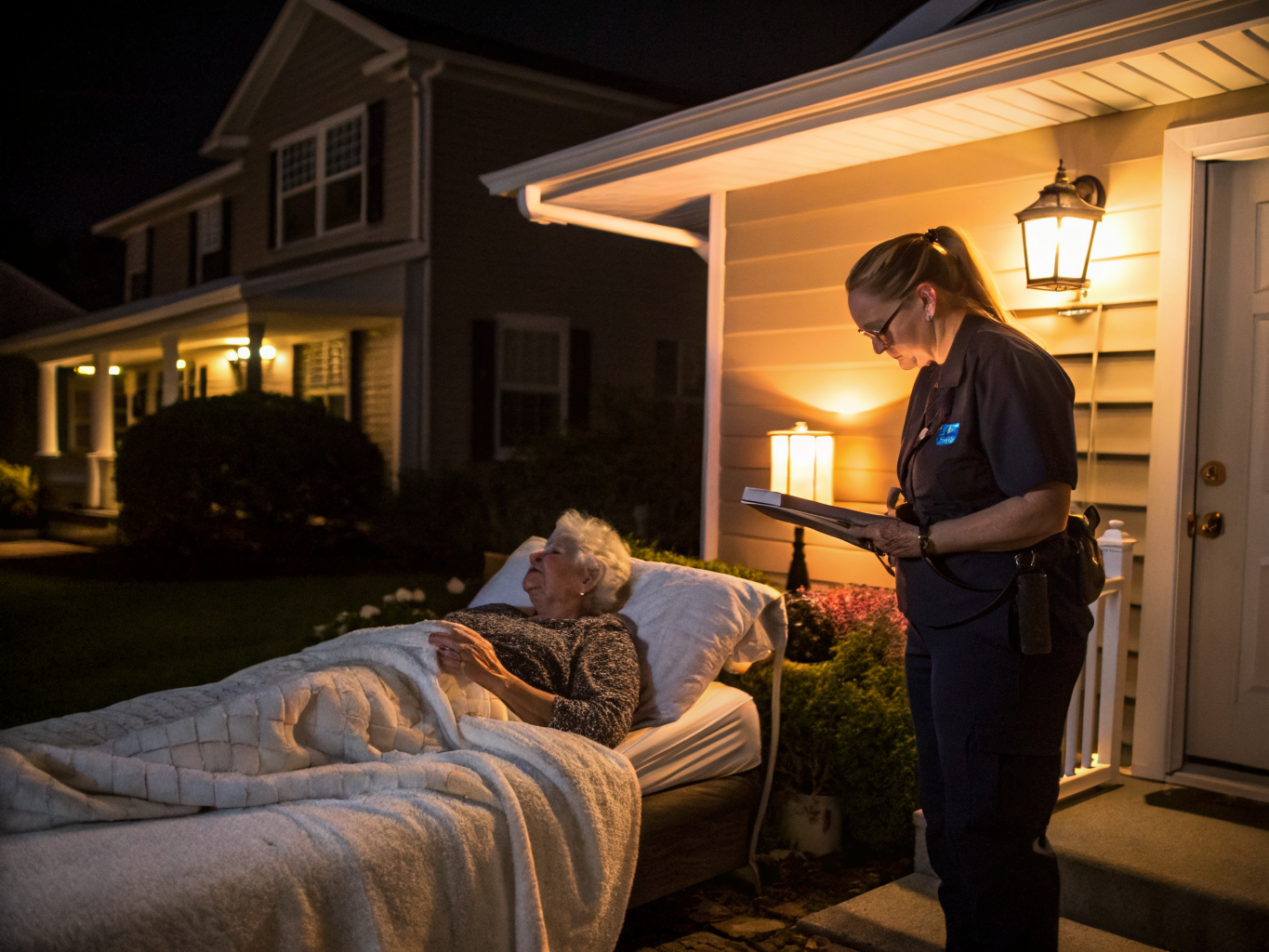 Overnight care aide awake at night with a senior in Toms River NJ Ocean County
