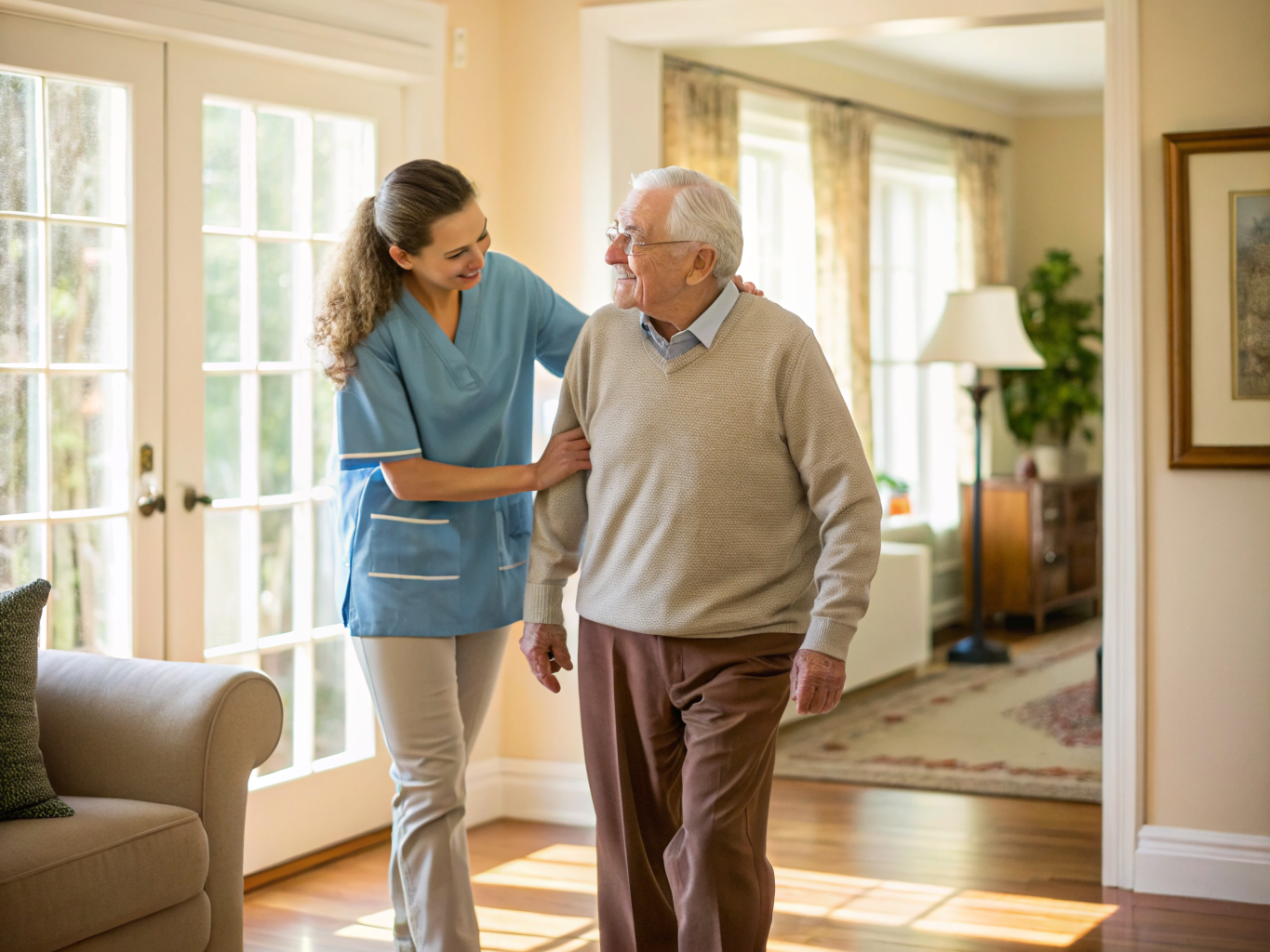 Parkinson's Care caregiver with a senior in Westfield NJ Union County