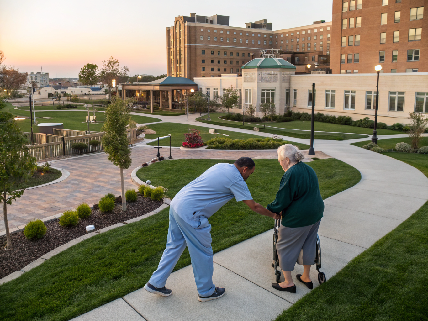 Home health aide providing care at Barnert Subacute Rehabilitation Center in Paterson Passaic County NJ