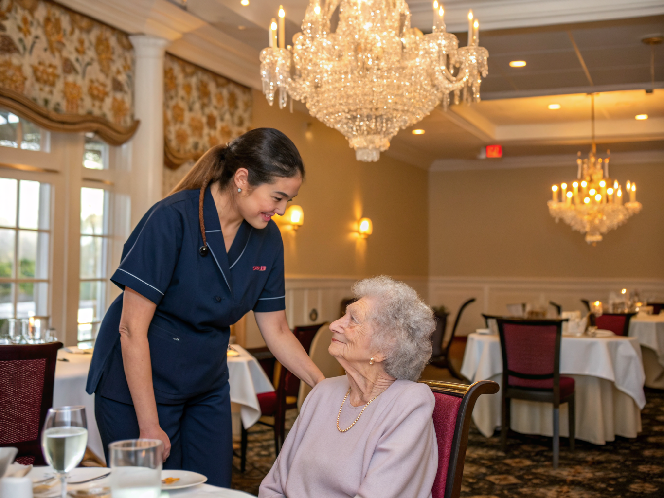 Home health aide providing care at The Bristal at Wayne in Wayne Passaic County NJ