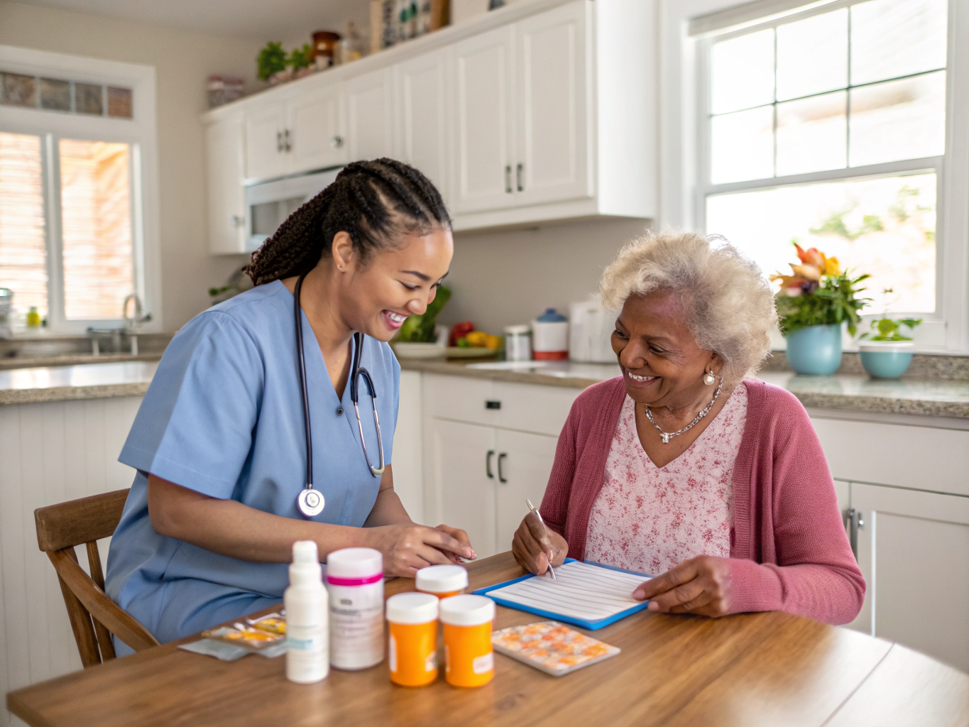 Home health aide providing care at Clifton Senior Housing in Clifton Passaic County NJ