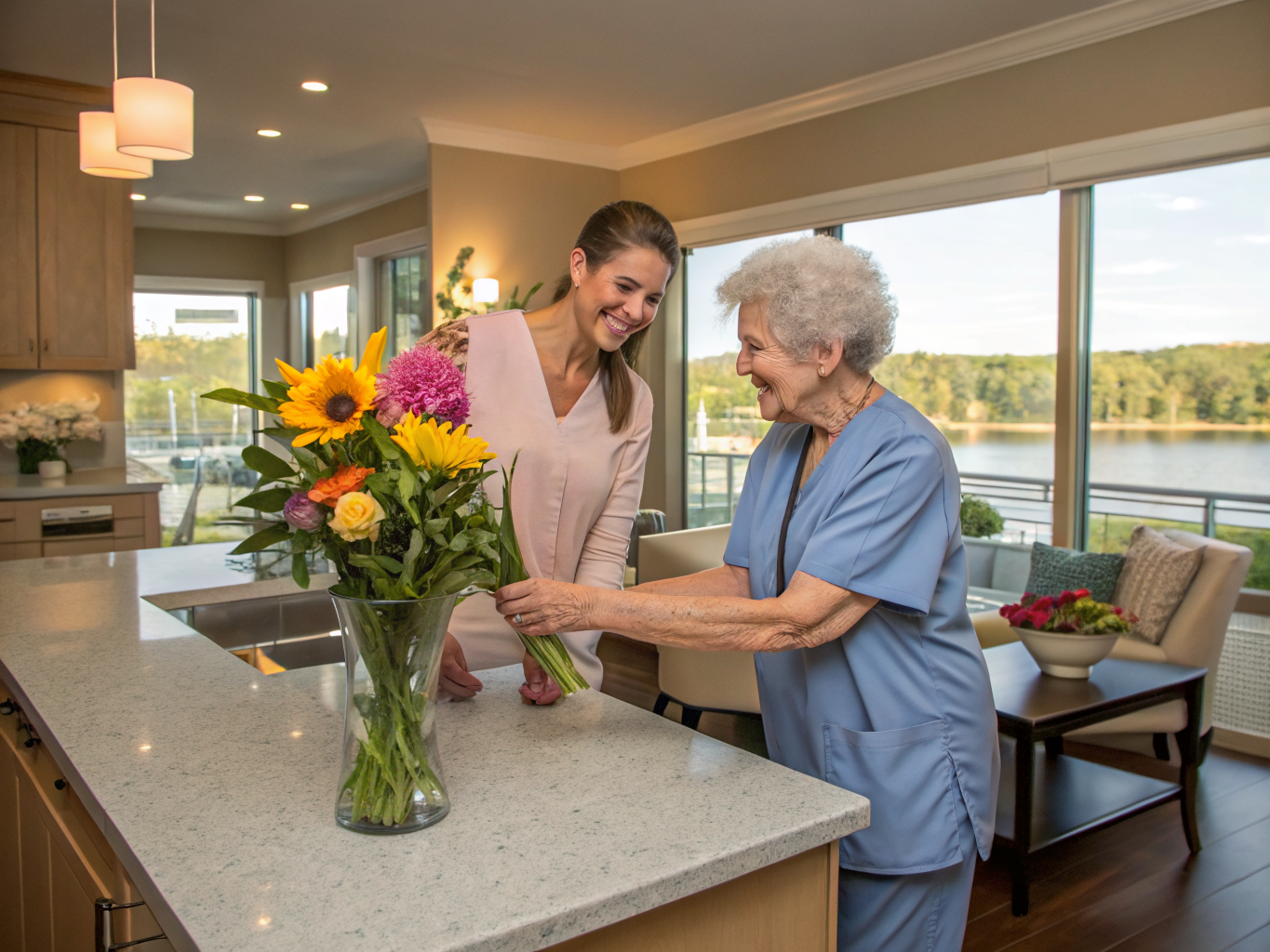 Home health aide providing care at Delaney at Wayne in Wayne Passaic County NJ