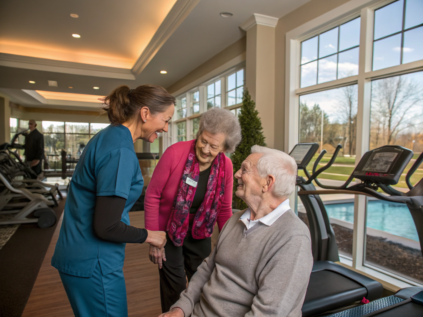 Home health aide providing care at Four Seasons at Great Notch in Little Falls Passaic County NJ