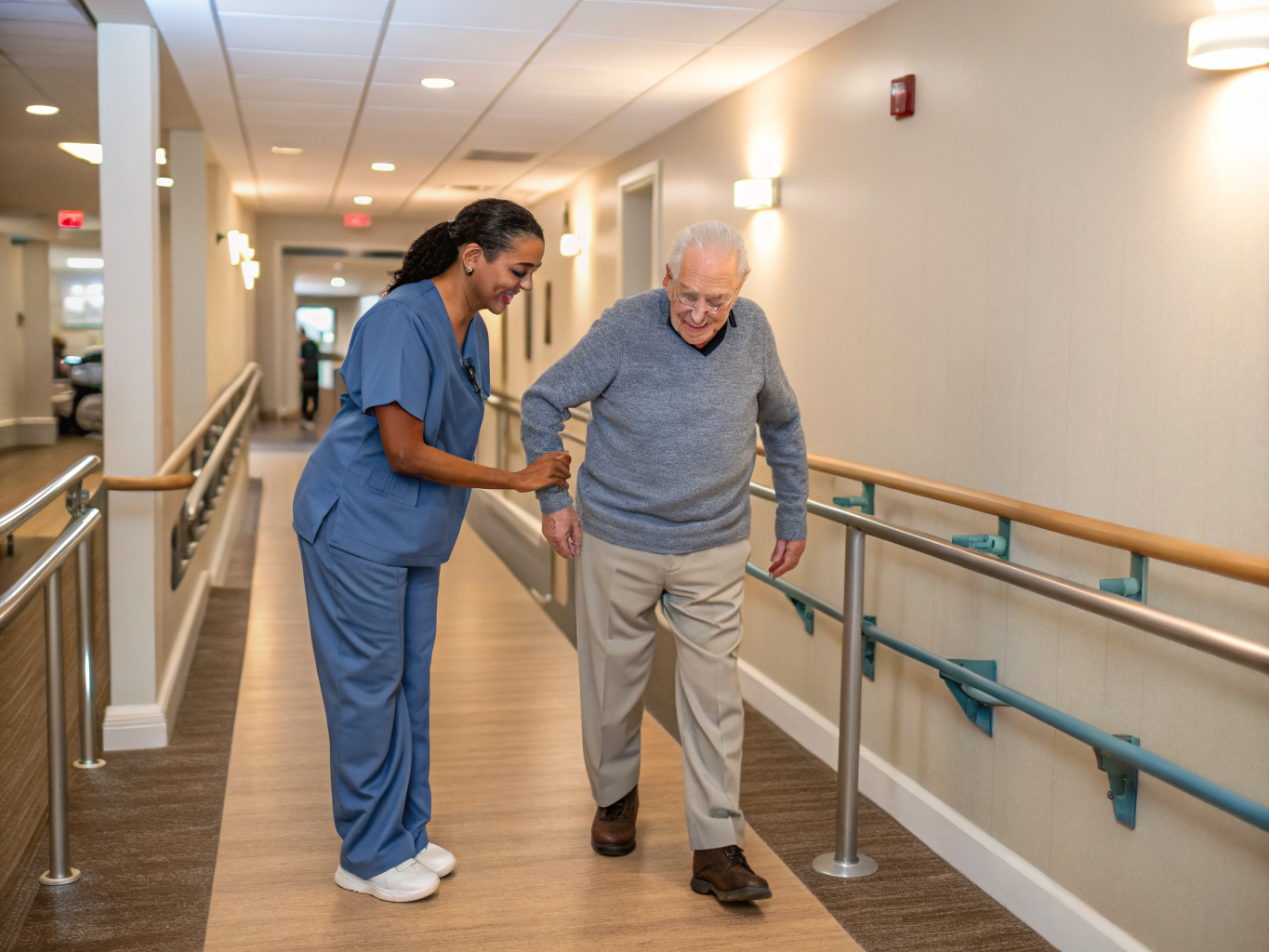 Home health aide providing care at Lakeview Rehabilitation and Care Center in Wayne Passaic County NJ