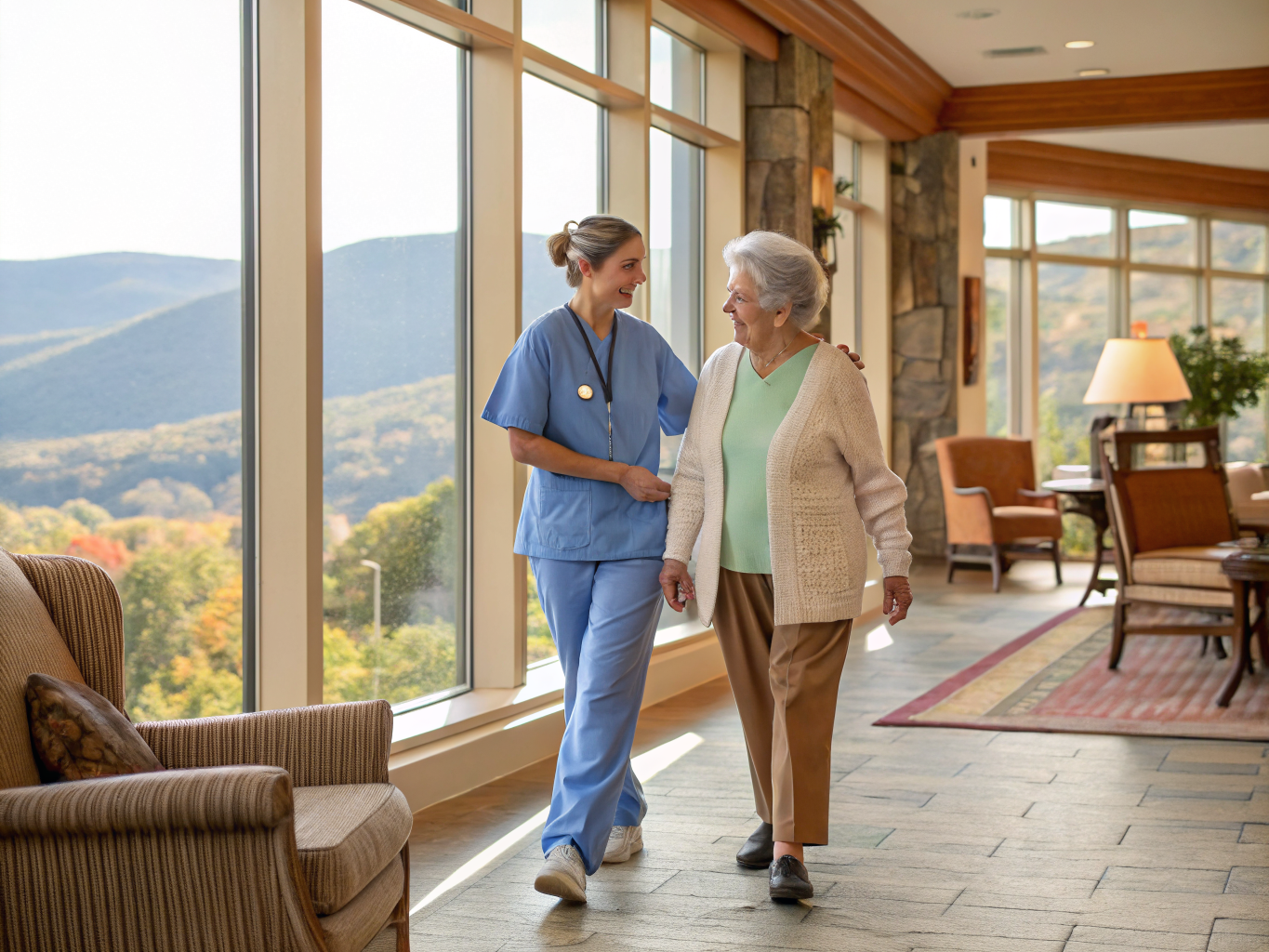 Home health aide providing care at Mira Vie at West Milford in West Milford Passaic County NJ