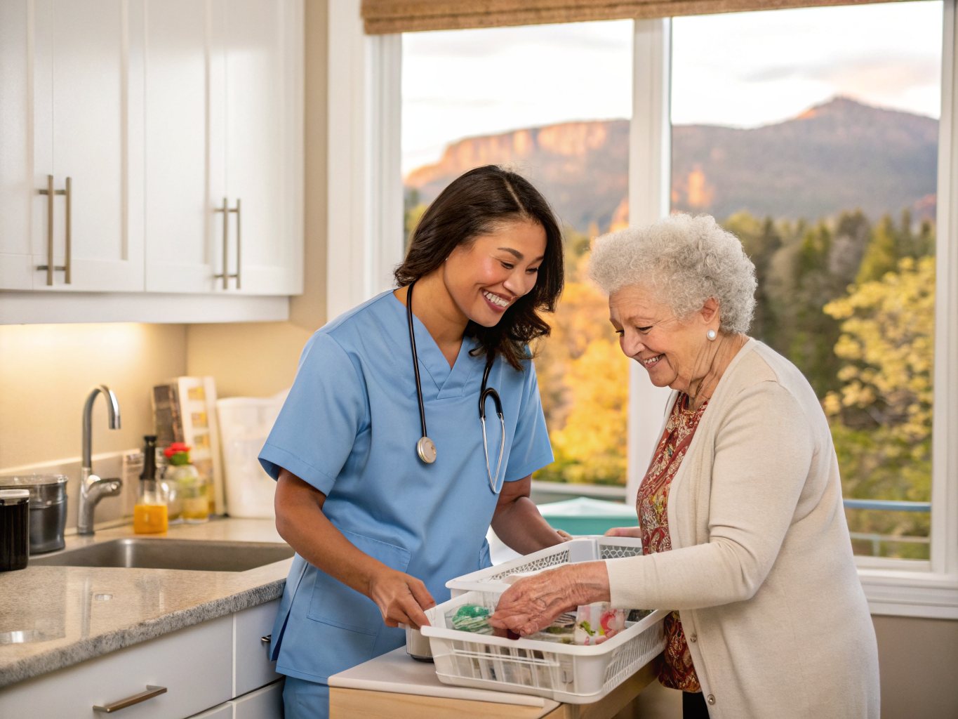 Home health aide providing care at Pond Meadows Condos in Woodland Park Passaic County NJ