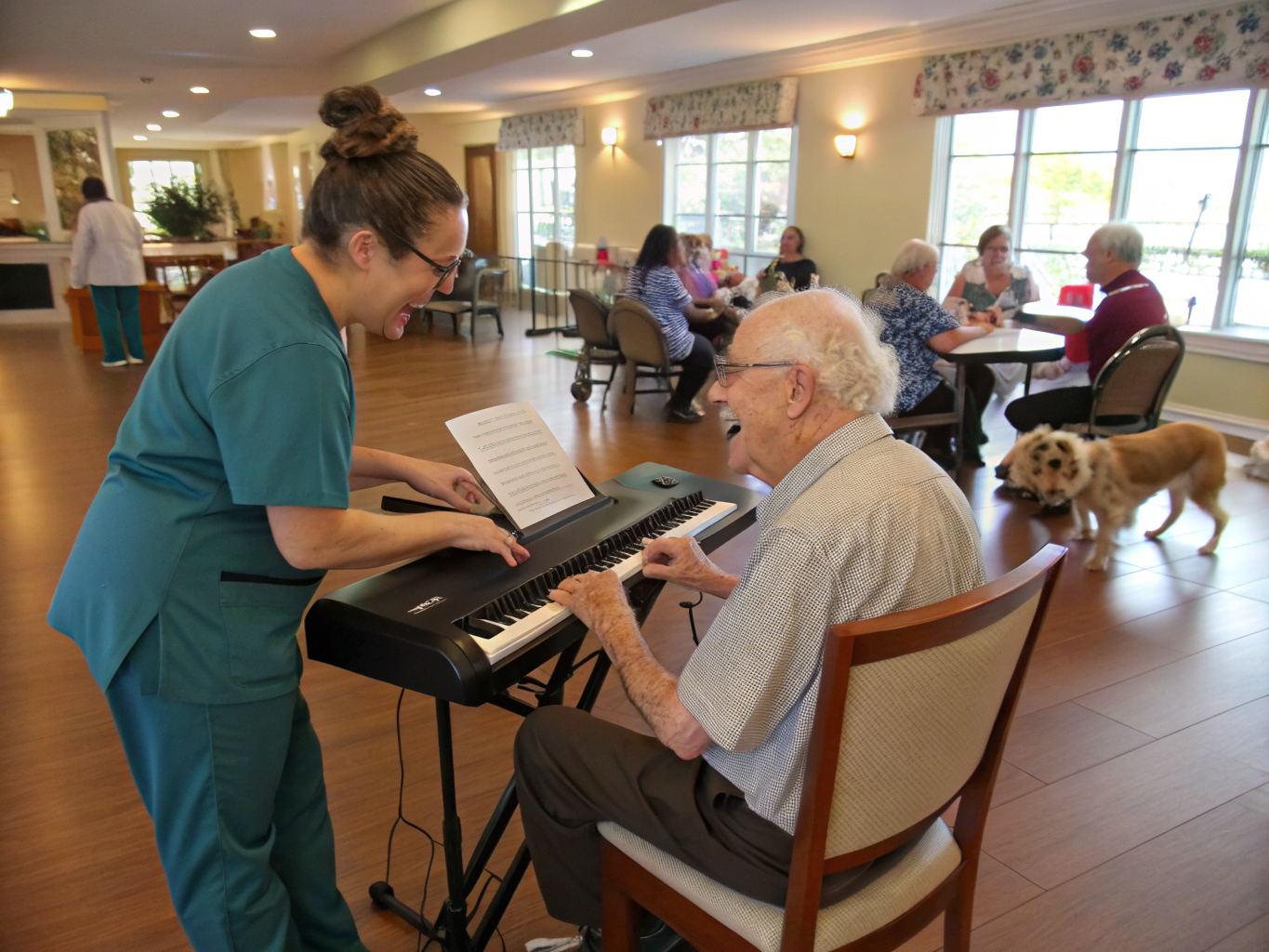 Home health aide providing care at Preakness Healthcare Center in Wayne Passaic County NJ