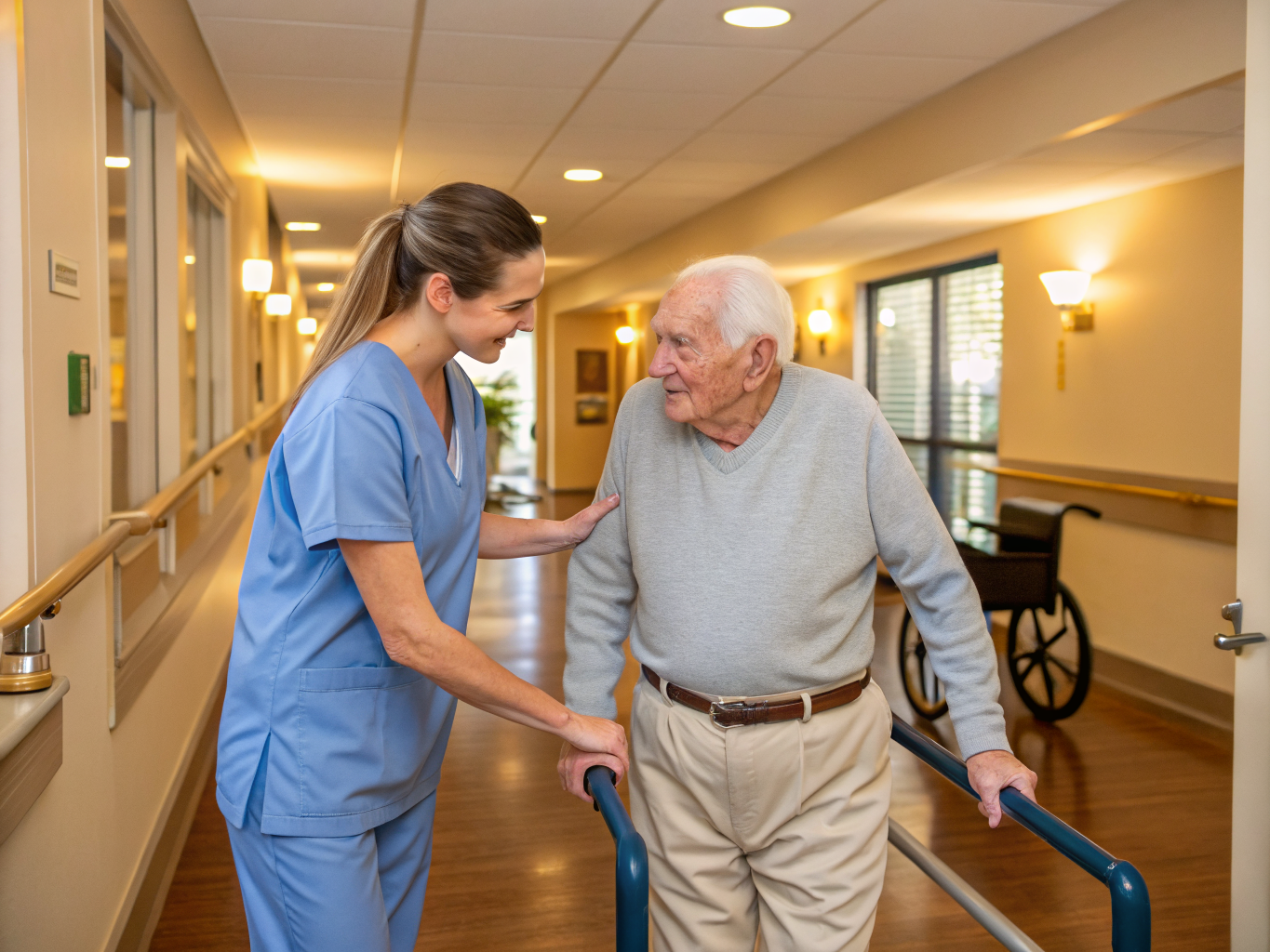 Home health aide providing care at Regency Gardens Nursing Center in Wayne Passaic County NJ