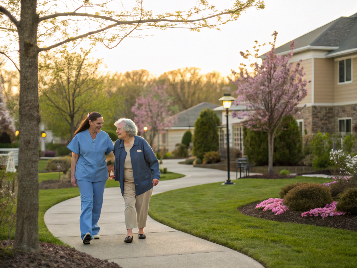 Home health aide providing care at Spring Hills Post Acute Wayne in Wayne Passaic County NJ