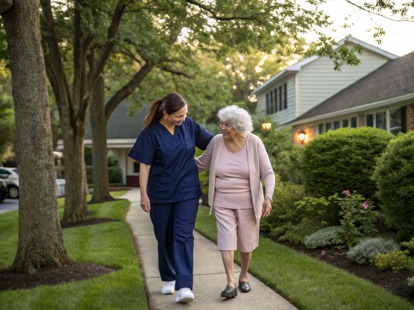 Home health aide providing care at St. Joseph’s Home for Elderly in Totowa Passaic County NJ