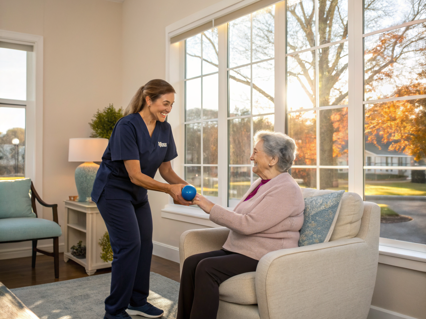 Home health aide providing care at The Society House in Wayne Passaic County NJ