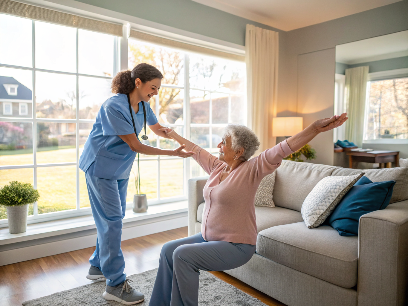 Home health aide providing care at Totowa Senior Community in Totowa Passaic County NJ