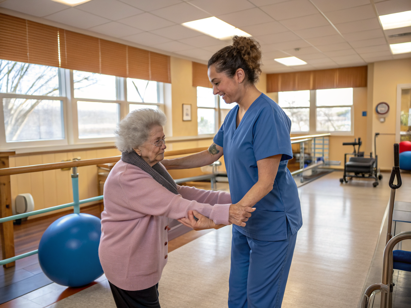 Home health aide providing care at Wanaque Center for Nursing and Rehabilitation in Haskell Passaic County NJ