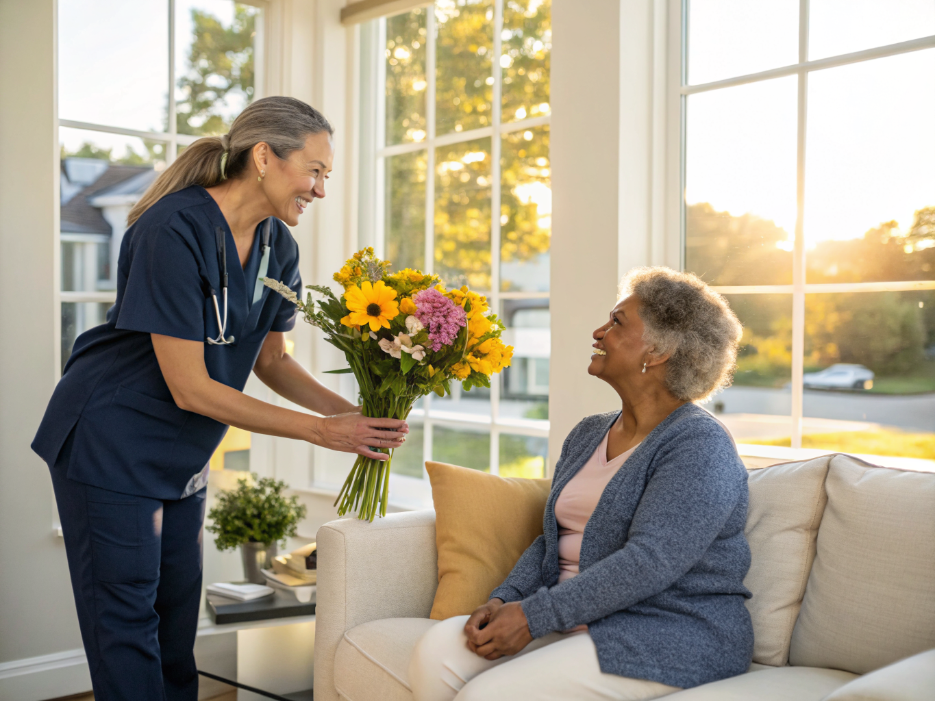 Home health aide providing care at Winthrop Court in Clifton Passaic County NJ
