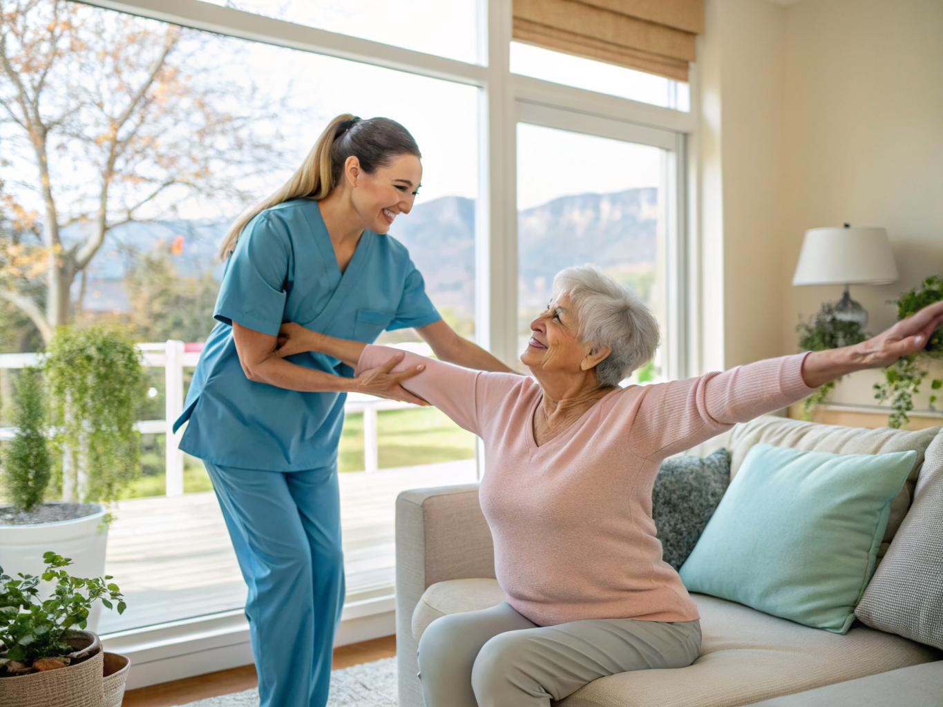 Home health aide providing care at Woodland Park Senior Community in Woodland Park Passaic County NJ