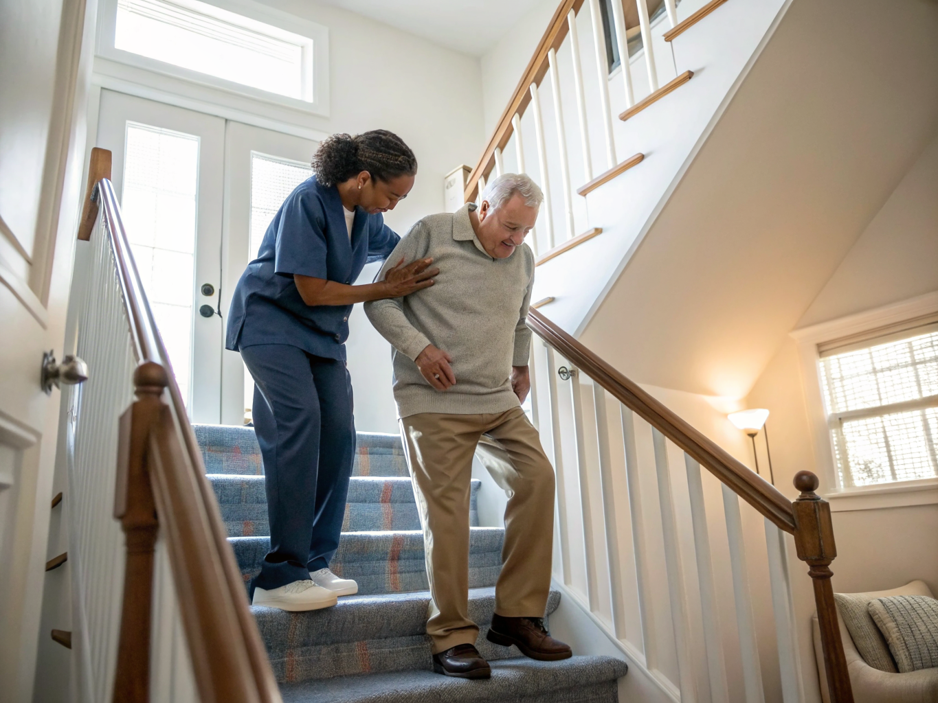 Post-Surgery Care aide assisting a senior recovering from surgery in Hackensack NJ Bergen County