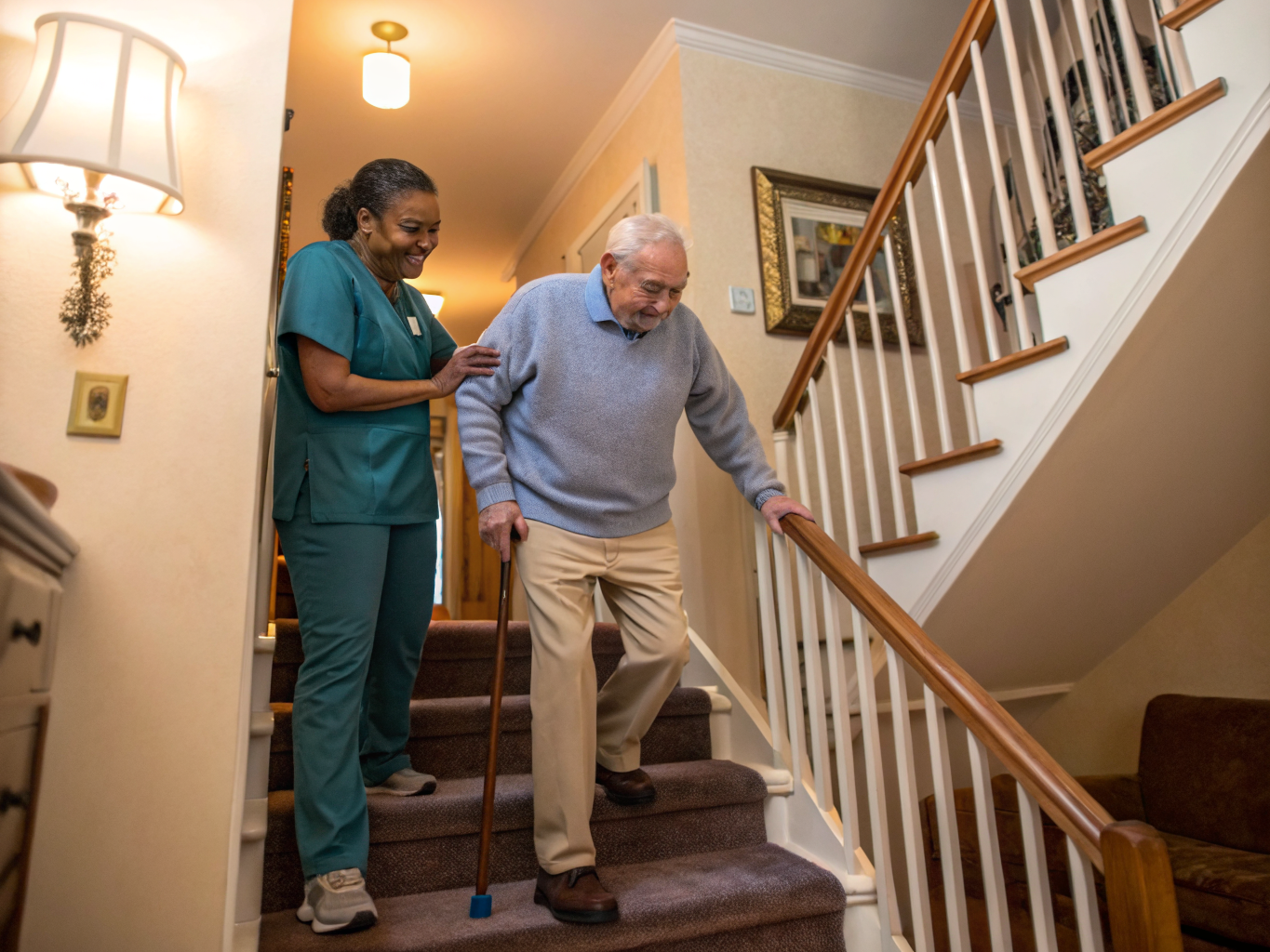 Post-Surgery Care aide assisting a senior recovering from surgery in Jackson NJ Ocean County