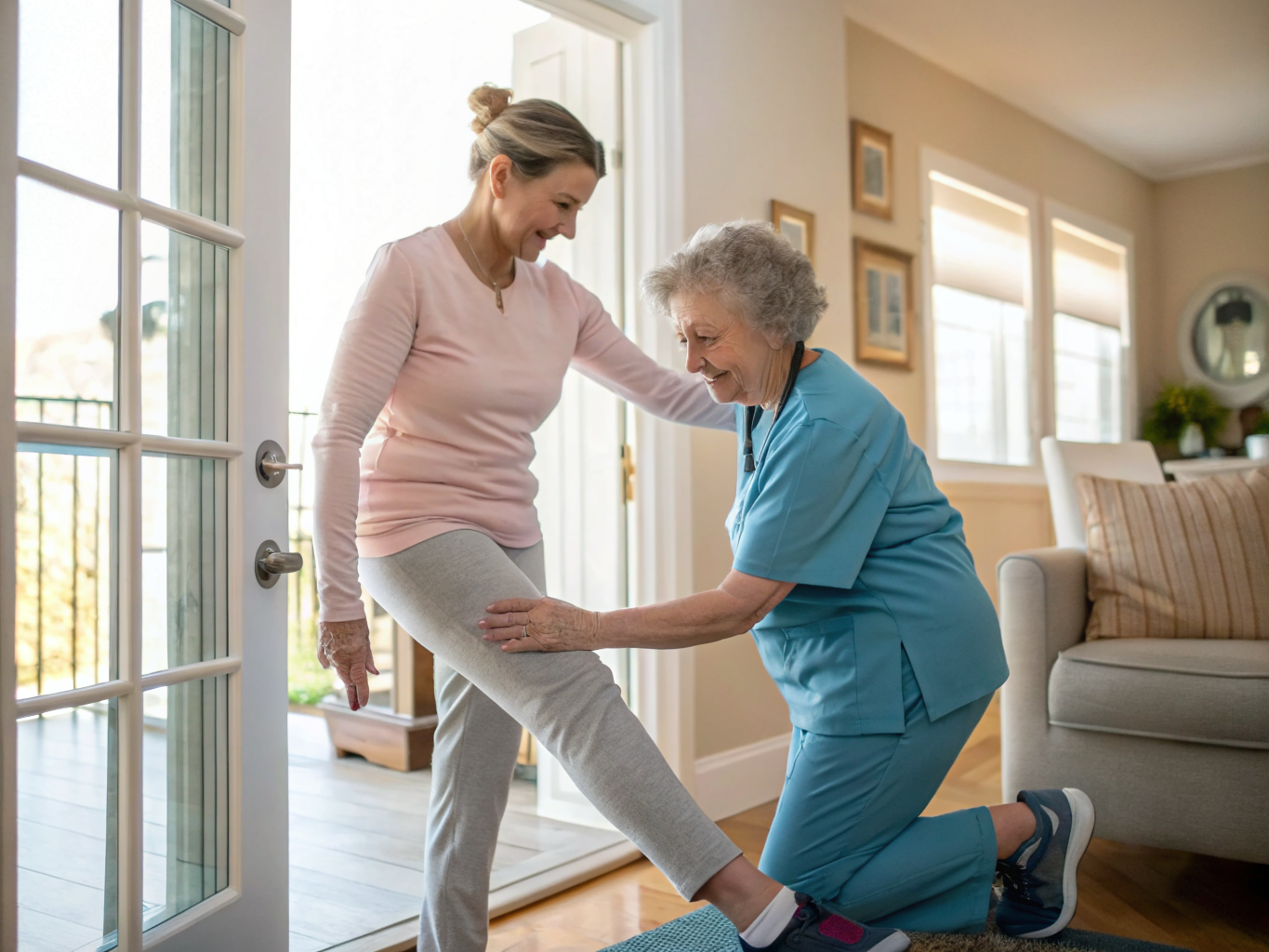 Post-Surgery Care aide assisting a senior recovering from surgery in Lakewood NJ Ocean County