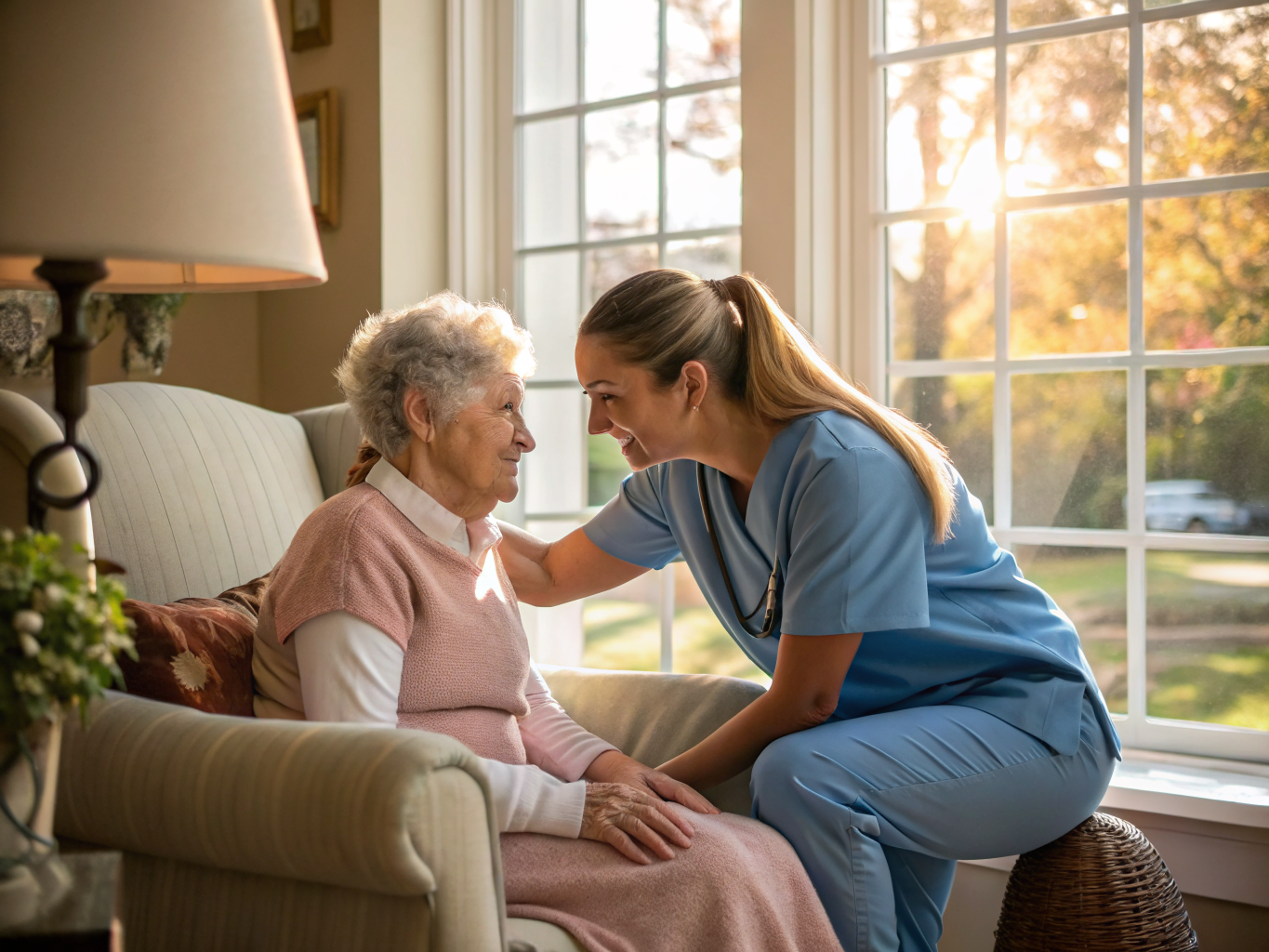 Respite care aide providing relief for a family caregiver in Brick NJ Ocean County