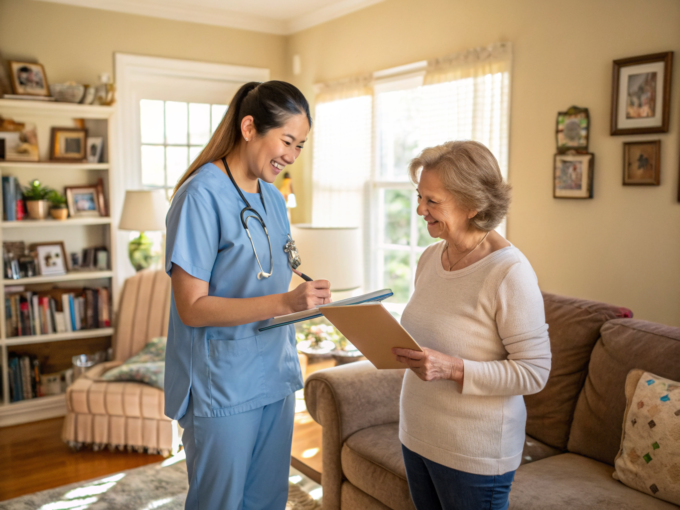 Respite care aide providing relief for a family caregiver in Toms River NJ Ocean County