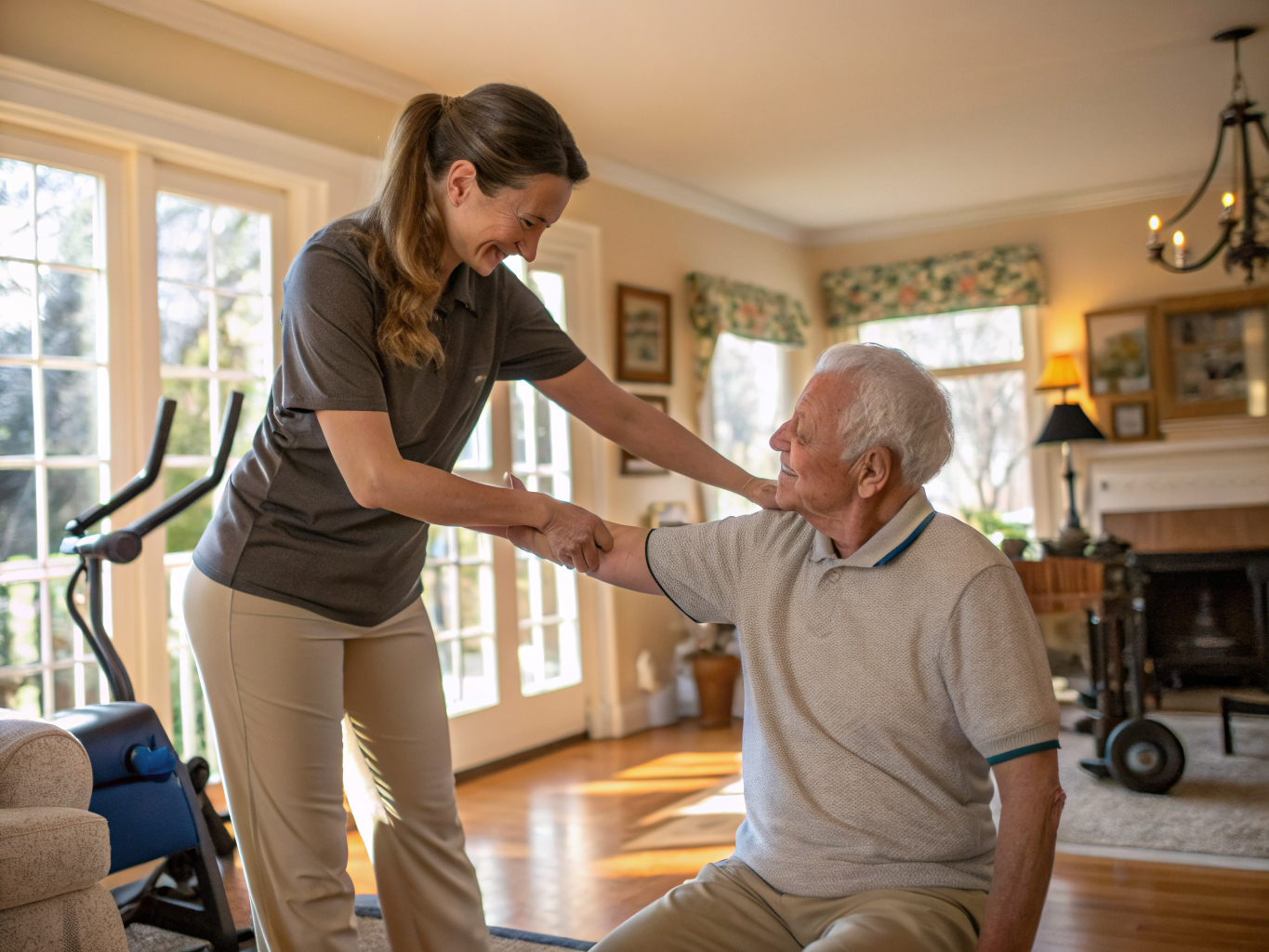 Stroke recovery care aide with a senior in Morristown NJ Morris County