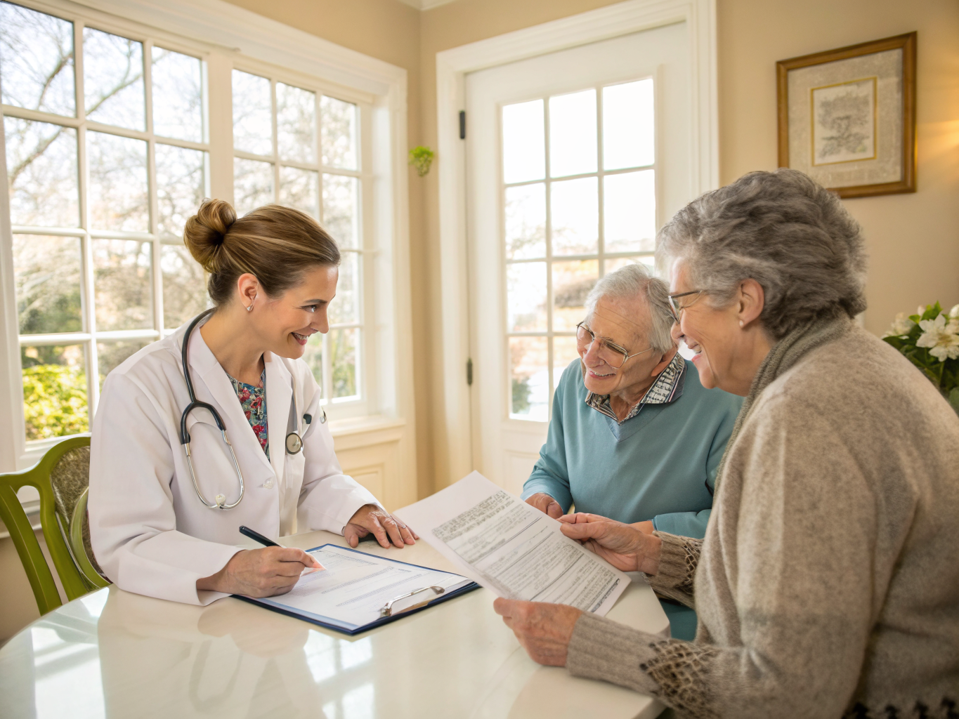 Home health aide assisting senior resident at Ashbrook Nursing and Rehabilitation in Scotch Plains Union County NJ