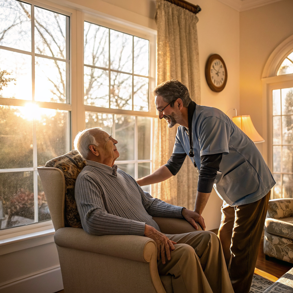 Home care in Annandale, NJ 08801 — 24 Hour Home Care NJ caregiver with senior