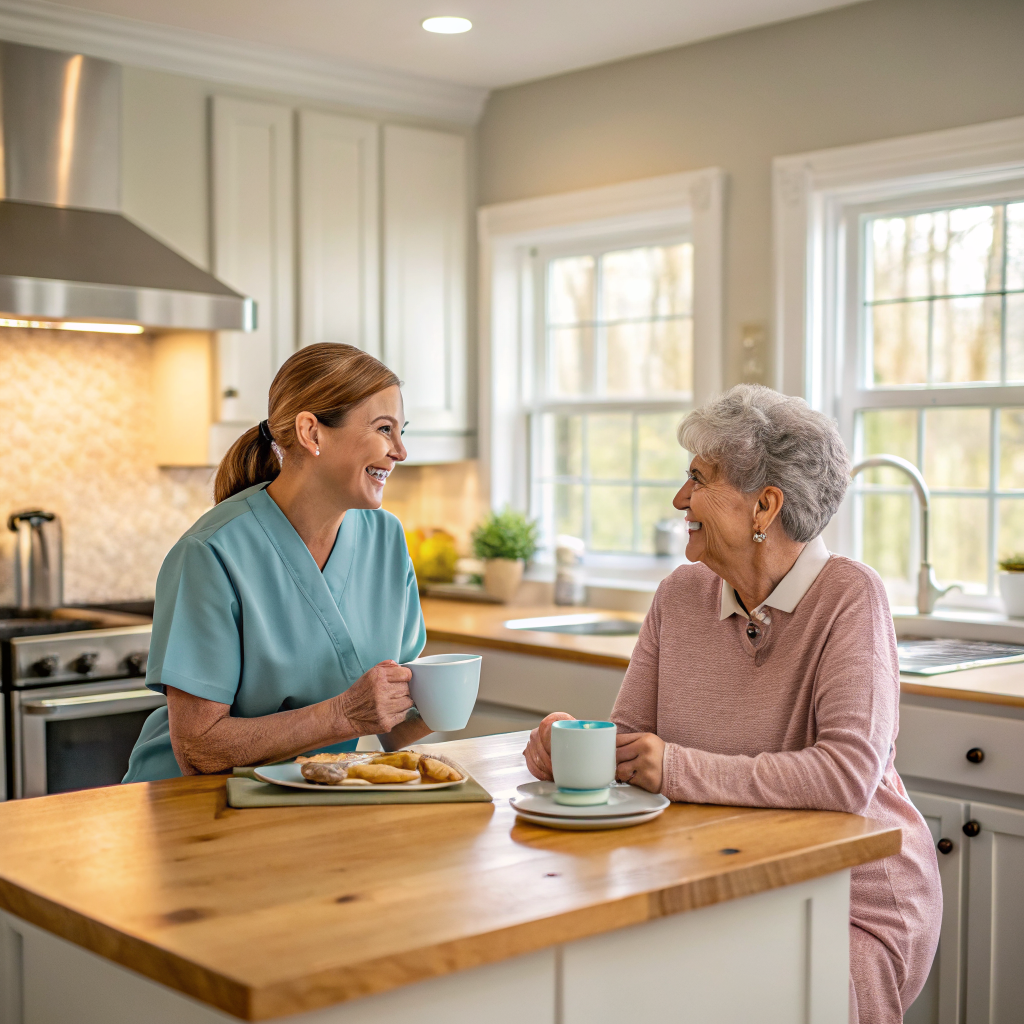 Home care in Bridgewater, NJ 08807 — 24 Hour Home Care NJ caregiver with senior