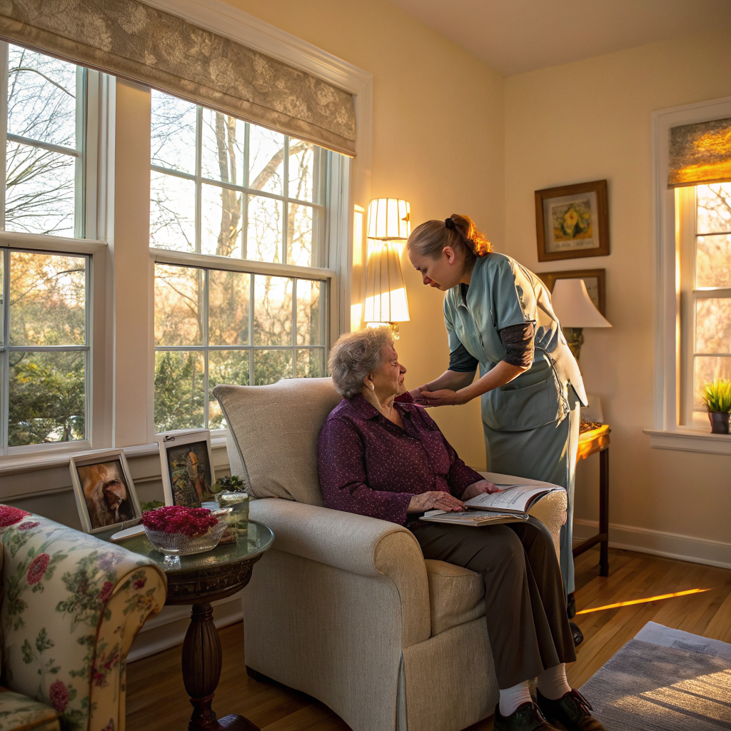 Home care in Flemington, NJ 08822 — 24 Hour Home Care NJ caregiver with senior