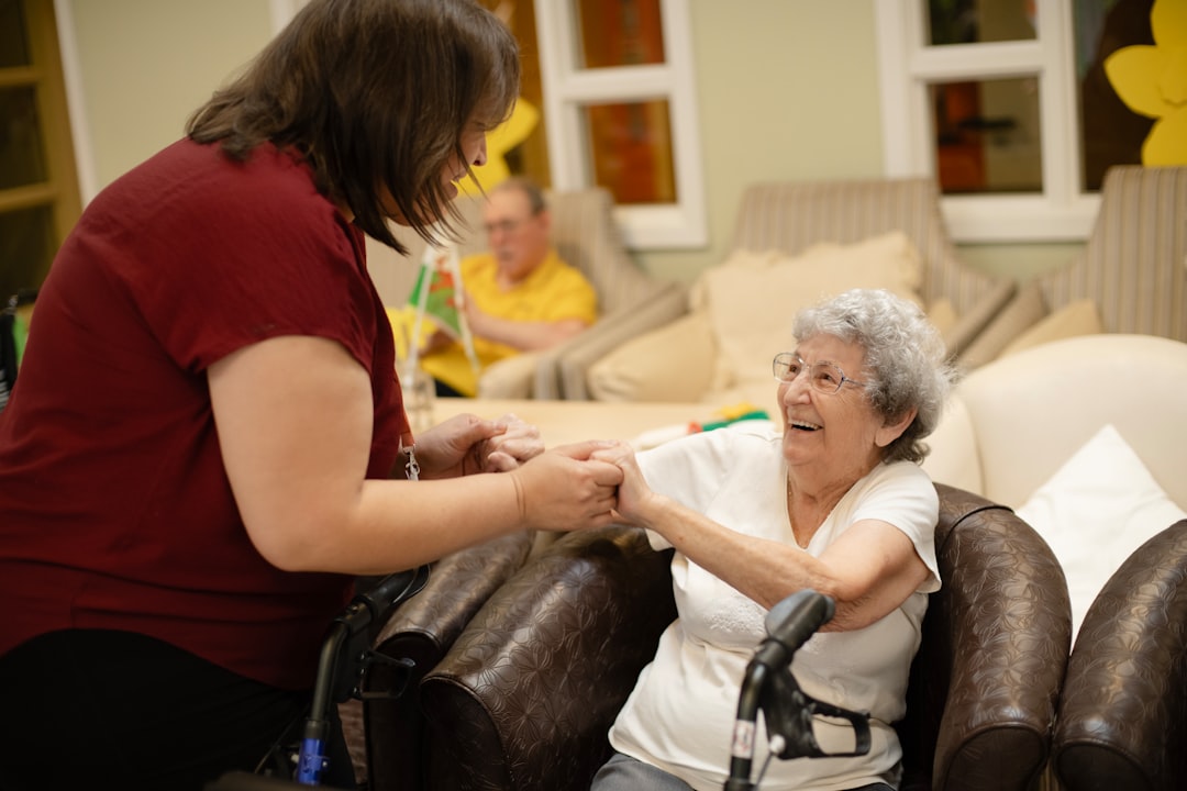 Certified home health aide visiting senior at retirement community in Monroe Township NJ