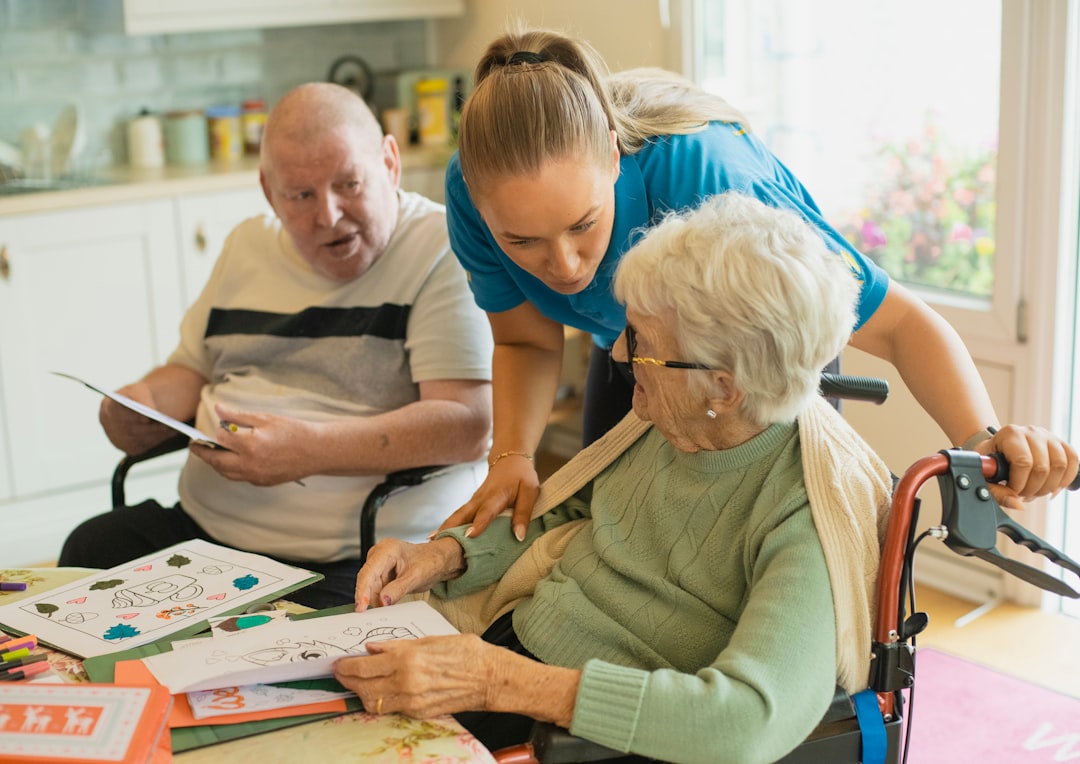 Certified home health aide providing care for senior at home in New Jersey