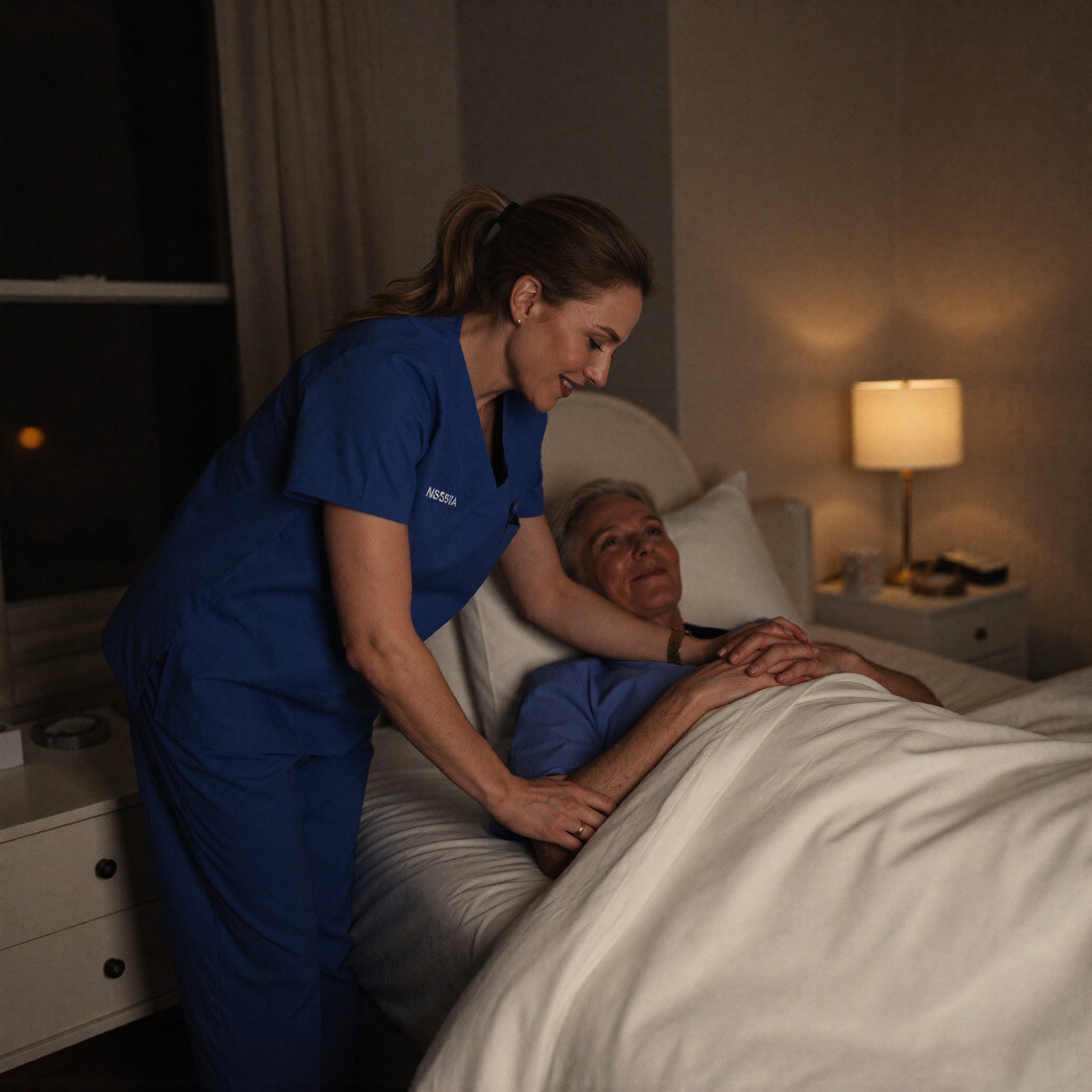Sofia Elmer, RN, coordinating an overnight-only 24 hour home care shift for a Bergen County New Jersey elder
